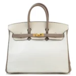 Hermès HSS 2014 Birkin 25 Etoupe/Parchemin/White Swift Brushed Gold Hardware