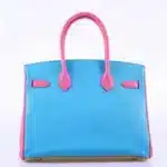 Hermès HSS 2014 Birkin 30 Rose Lipstick/Blue Aztec/Cumin Chevre Brushed Gold Hardware