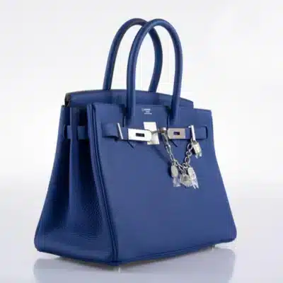 Hermès HSS 2019 Birkin 30 Blue Electric Togo Brushed Palladium Hardware replica handbags online