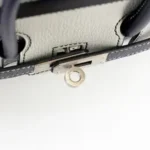 Hermès HSS 2020 Birkin 25 Gris Perle and Bleu Indigo Chevre Brushed Palladium Hardware