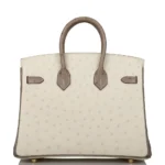 Hermès HSS Birkin 25 Beton And Gris Asphalte Ostrich Brushed Gold Hardware Lushentic bags