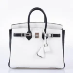 Hermès 2018 HSS Birkin 25 Black and White Togo Palladium Hardware