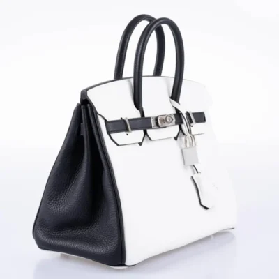 Hermès 2018 HSS Birkin 25 Black and White Togo Palladium Hardware