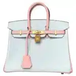 Hermès HSS Birkin 25 Blue and Pink Chevre Mysore Gold Hardware