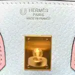 Hermès HSS Birkin 25 Blue and Pink Chevre Mysore Gold Hardware