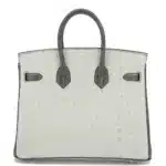 Hermès HSS Birkin 25 Pearl Grey and Graphite Ostrich Brushed Palladium Hardware