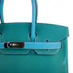 Hermès HSS Birkin 30 Blue Aztec and Paon Chevre Palladium Hardware