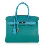 Hermès HSS Birkin 30 Blue Aztec and Paon Chevre Palladium Hardware