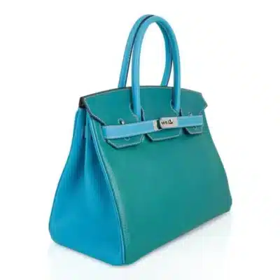 Hermès HSS Birkin 30 Blue Aztec and Paon Chevre Palladium Hardware