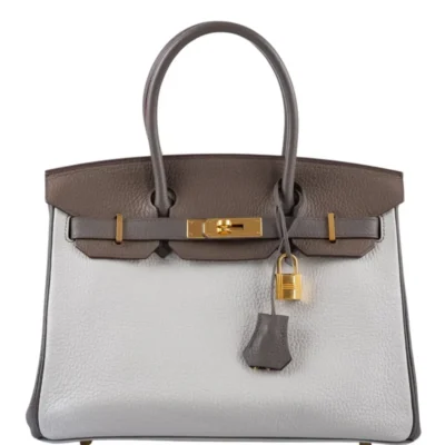 Hermès HSS Birkin 30 Etain/Gris Perle/Etoupe Clemence Gold Hardware dupes bag