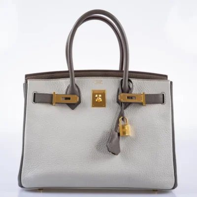 Hermès HSS Birkin 30 Etain/Gris Perle/Etoupe Clemence Gold Hardware dupes bag