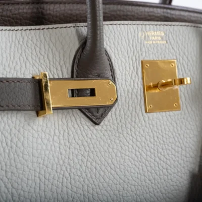 Hermès HSS Birkin 30 Etain, Gris Perle and Etoupe Clemence logo