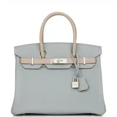 Hermès HSS Birkin 30 Gris Mouette/Gris Tourterelle Clemence Brushed Palladium Hardware Replica designer handbags