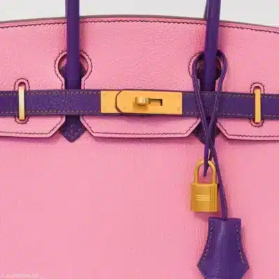 Hermès HSS Birkin 30 Rose Confetti and Anemone Chevre detail1