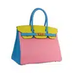 Hermès HSS Birkin 30 Tri-Color Rose Confetti/Bue Aztec/Soufre Chevre Gold Hardware