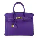 Hermès HSS Birkin 35 Iris and Bois De Rose Clemence Gold Hardware