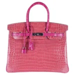 Hermès HSS Birkin 35 Rose Indien And Fuchsia Shiny Porosus Crocodile Palladium Hardware Lushentic Grade bags