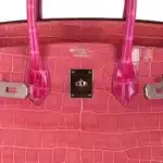 Hermès HSS Birkin 35 Rose Indien And Fuchsia Shiny Porosus Crocodile Palladium Hardware Lushentic Grade bags