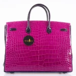 Hermès HSS Birkin 40 Blue Electric/Rose Scheherazade/Cassis Shiny Porosus Crocodile Palladium Hardware Replica luxury handbags