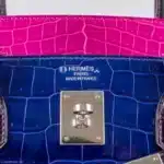 Hermès HSS Birkin 40 Blue Electric/Rose Scheherazade/Cassis Shiny Porosus Crocodile Palladium Hardware Replica luxury handbags