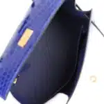 Hermès HSS Kelly 25 Sellier Bleu Electric and Bleu Marine Shiny Alligator Mississippiensis Gold Hardware Affordable designer bag dupes