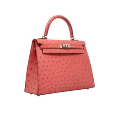 Hermès HSS Kelly 25 Sellier Bougainvillea Ostrich Palladium Hardware Affordable designer bag dupes