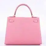 Hermès HSS Kelly 28 Sellier Rose Confetti & Blue Paradis Chevre Brushed Gold Hardware Luxury replica handbag