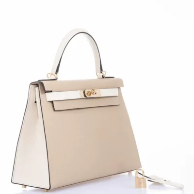 Hermès Kelly 25 Retourne Beton Togo Palladium Hardware handbag dupes