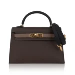 Hermès HSS Mini Kelly 20 Sellier Ecorce/Etoupe/Black Epsom Gold Hardware Lushentic Grade bags