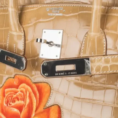 Hermès HSS Rare Collectible Birkin 35 Poussiere Dewdrop And Roses Shiny Porosus Crocodile One of a Kind Palladium Hardware Lushentic reviews