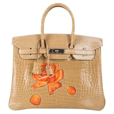 Hermès HSS Rare Collectible Birkin 35 Poussiere Dewdrop And Roses Shiny Porosus Crocodile One of a Kind Palladium Hardware Lushentic reviews