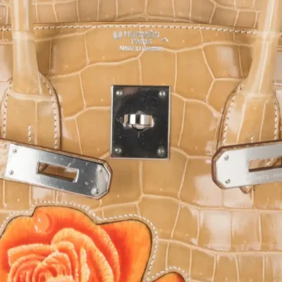 Hermès HSS Rare Collectible Birkin 35 Poussiere Dewdrop And Roses Shiny Porosus Crocodile One of a Kind Palladium Hardware Lushentic reviews