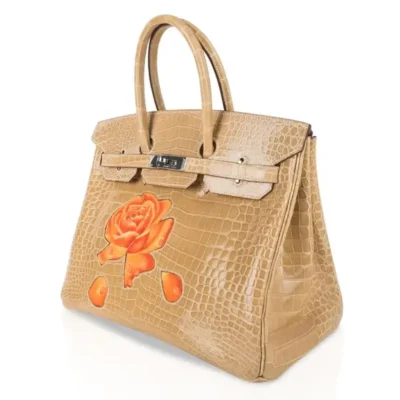 Hermès HSS Rare Collectible Birkin 35 Poussiere Dewdrop And Roses Shiny Porosus Crocodile One of a Kind Palladium Hardware Lushentic reviews