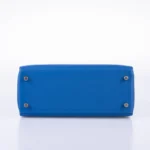 Hermès Kelly 25 Retourne Bleu France Swift Palladium Hardware Affordable