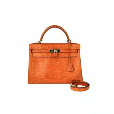 Hermès Kelly 25 Retourné Gold Matte Alligator Mississippiensis Palladium Hardware replica bags