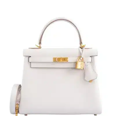 Hermès Kelly 25 Retourne Gris Pale Togo Gold Hardware Reps