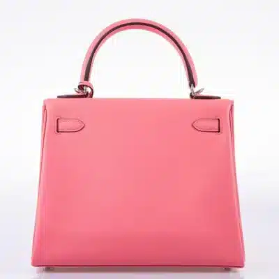 Hermès Kelly 25 Retourne Rose D'ete Swift Palladium Hardware dupes bag