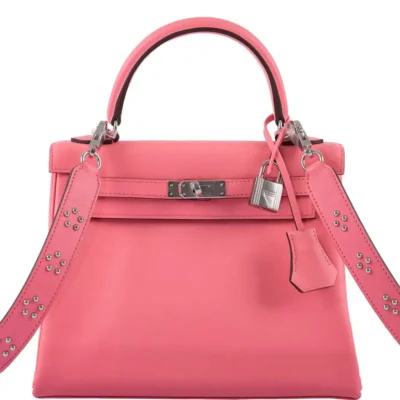 Hermès Kelly 25 Retourne Rose D'ete Swift Palladium Hardware dupes bag