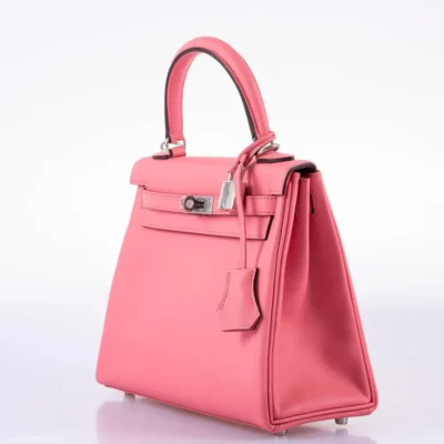 Hermès Kelly 25 Retourne Rose D'ete Swift Palladium Hardware dupes bag