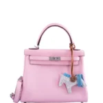 Hermès Kelly 25 Retourne Rose Sakura Swift Palladium Hardware Replica