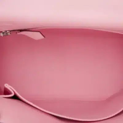 Hermès Kelly 25 Retourne Rose Sakura Swift Palladium Hardware Replica