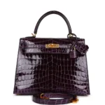 Hermès Kelly 25 Sellier Aubergine Shiny Niloticus Crocodile Gold Hardware Lushentic reviews