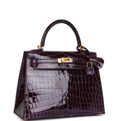 Hermès Kelly 25 Sellier Aubergine Shiny Niloticus Crocodile Gold Hardware Lushentic reviews