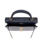 Hermès Kelly 25 Sellier Bleu Indigo Shiny Niloticus Lizard Gold Hardware Fake luxury bags for sale