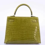 Hermès Kelly 25 Sellier Vert Anis Shiny Niloticus Crocodile Palladium Hardware Lushentic replica handbags