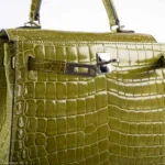 Hermès Kelly 25 Sellier Vert Anis Shiny Niloticus Crocodile Palladium Hardware Lushentic replica handbags