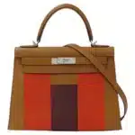 Hermès HSS Kelly 28 Brown Box Calfskin Palladium Hardware Handmade replica bags