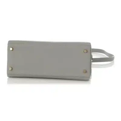 Hermès Kelly 28 Gris Mouette and Rose Indien Clémence Brushed Gold Hardware Lushentic Grade bags