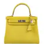 Hermès Kelly 28 Retourne Lime Evercolor Palladium Hardware Replica luxury handbag