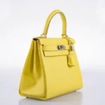 Hermès Kelly 28 Retourne Lime Evercolor Palladium Hardware Replica luxury handbag